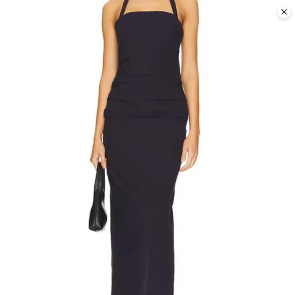 LIONESS 1999 Maxi Dress in Navy Dark Blue XS